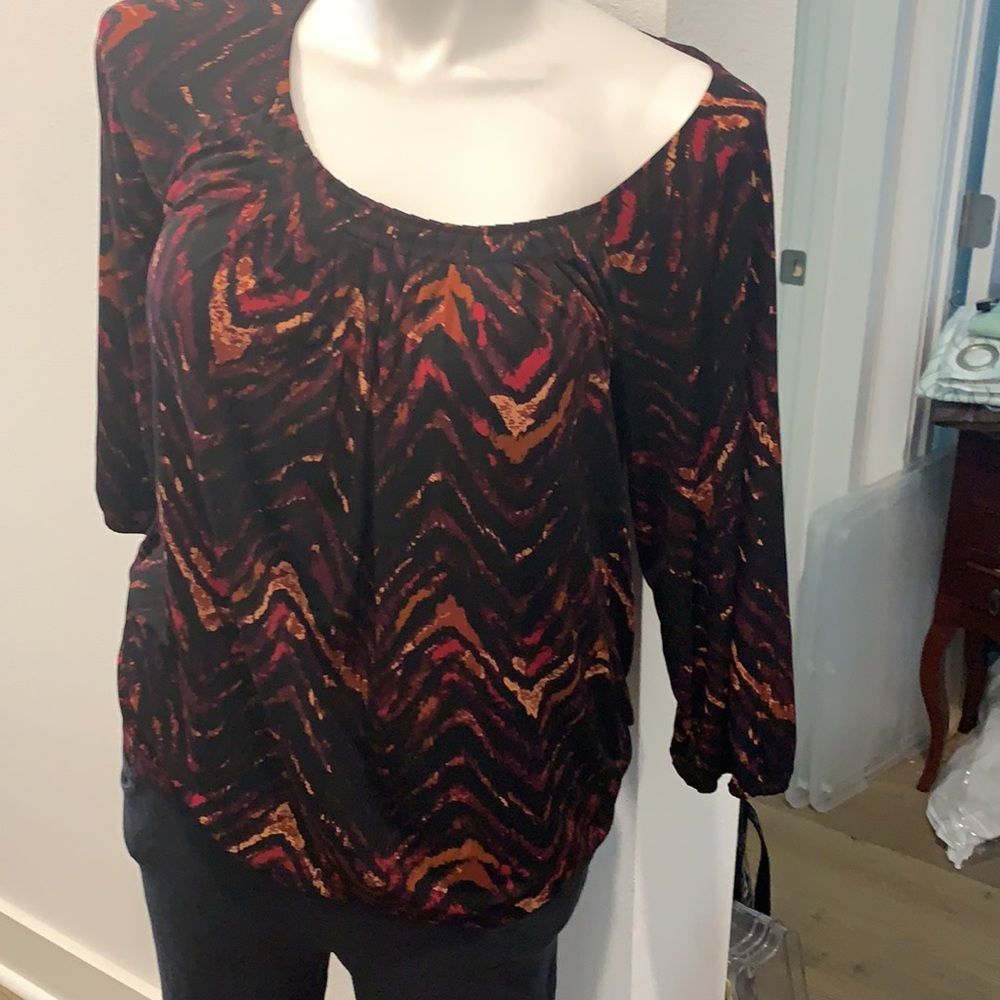 MICHAEL Michael Kors Blouson Fiery Colored Top Size M